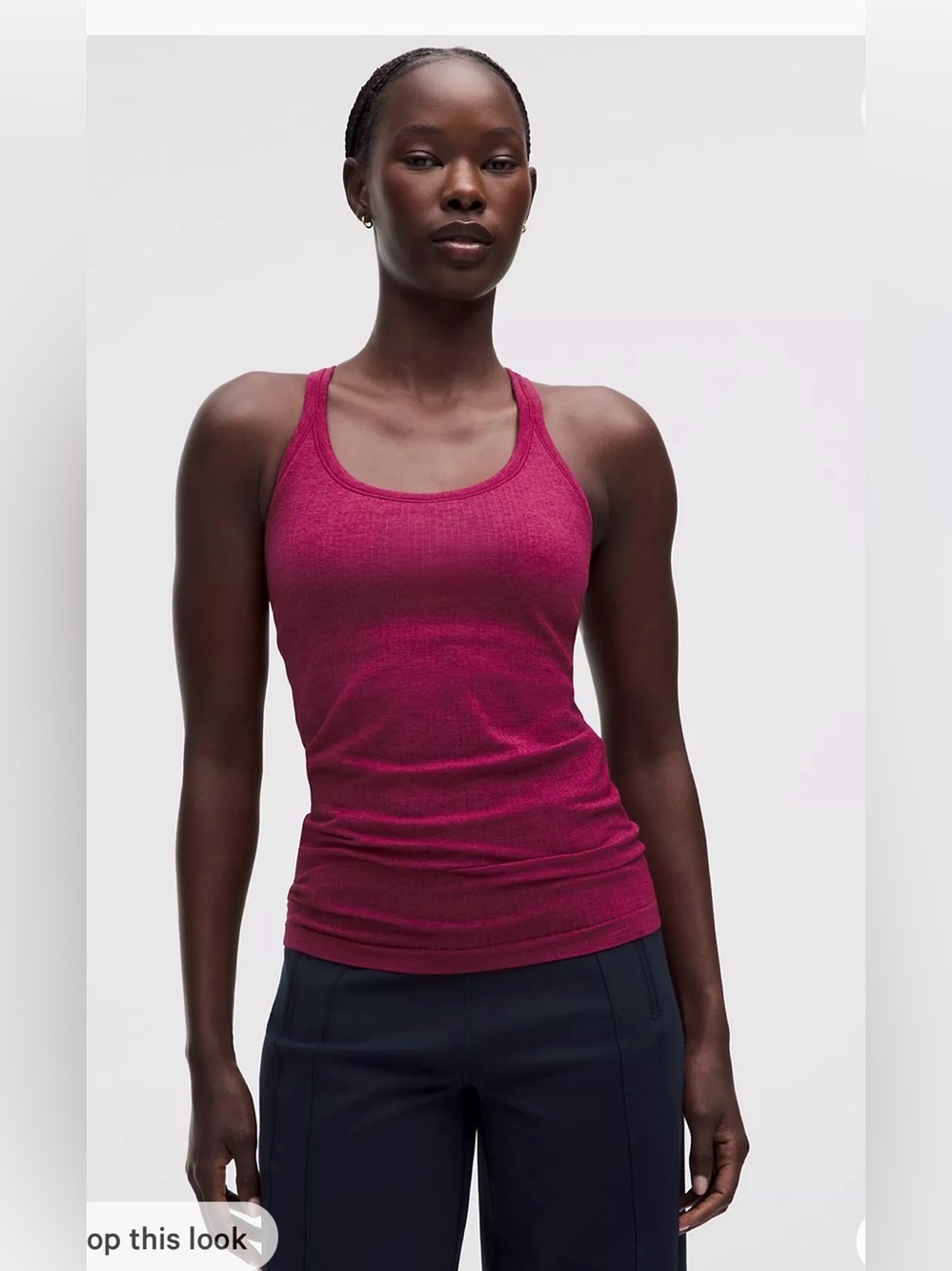Lululemon Ebb To Street Ribbed Tank Top Raspberry, size 12